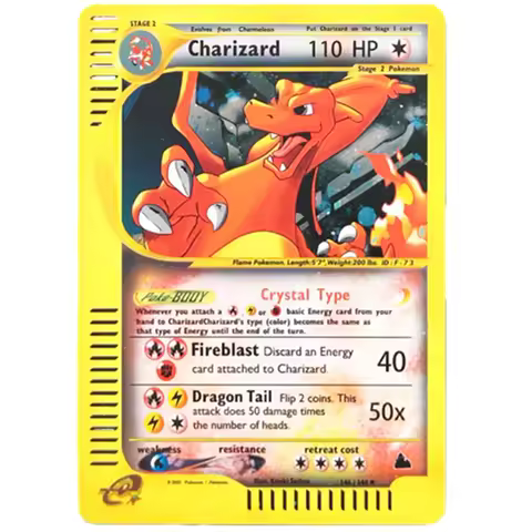 Proxy Pokemon Card PTCG E-Card Charizard HOLO 146/144 Collection Game Anime Card