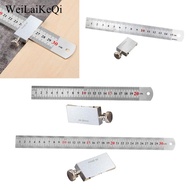 WeiLaiKeQi Stainless Steel Ruler with Tracing Block, Metal Ruler with Positioning Cursor,