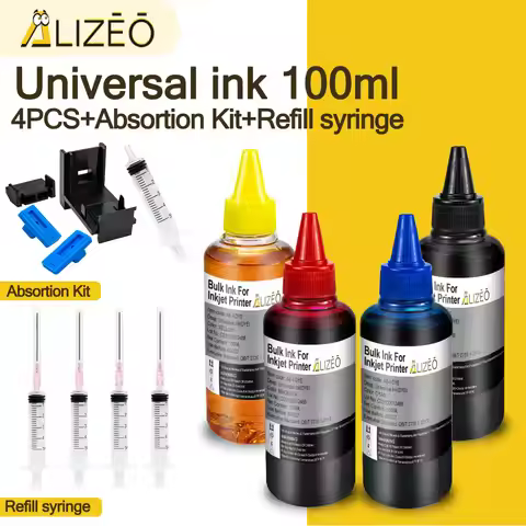 Universal Printer Ink for Canon For Epson For HP For Brother Ink Refill Kit 100ml Bottle 4 Color Dye
