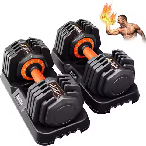2026 Upgrade Adjustable Dumbbell Set of 2, Small Increment in 3LB, 1 Hand Rapid-Switch, 25lb/55lb Pa