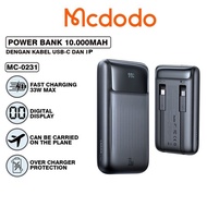 Mcdodo MC-0231 33W Dual Cable digital display 10000mAh A+C power bank