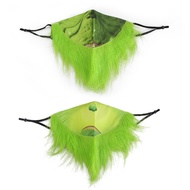 Grinch Christmas Grinch Green Furry Monster Cosplay Long Furry Gloves Cotton Mask Christmas Print Ou