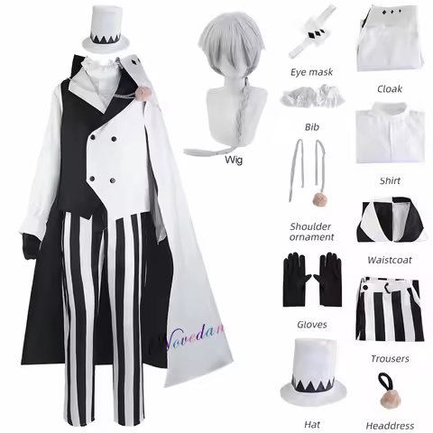 Nikolai Gogol Cosplay Costume Anime Bungou BSD Hunting Dogs Nikolai Cosplay Cloak Cape Outfit Hat Wi