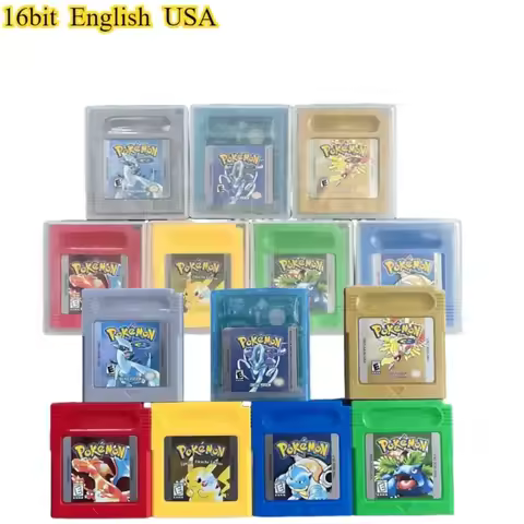 Pocket Monsters 16 bit Video Game Machine Ink Cartridge GBC Game Card American English Pocket Monste