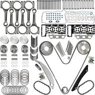 2.7 Head Gasket Set Timing Chain Kit Piston Kit Connecting Rod Bearing Valve for Jeep Dodge Chrysler