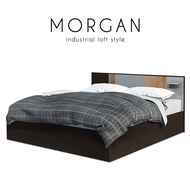 MORGAN (มอร์แกน) เตียงนอน โครงไม้ สไตล์ลอฟท์ สำหรับ 6 ฟุต
