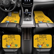 Disney Winnie The Pooh Car Floor Mats Universal Front Rear Floor Foot Mats 4-Piece Full Set with Non-Slip Rubber Backing