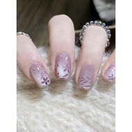 press on nails Hand-Wearing Nails Three-Dimensional Enamel Flower Gilt Wearing Nails Exquisite Sweet