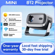 B12 Portable Projector 1080P Smart Home Theater 360 Degree Rotation WiFi 6 and Bluetooth5.2 with And