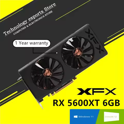 XFX original RX 5600XT 6G Game graphics card GDDR6 Computer graphics card Video board RX-56XT66WD6 D