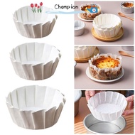 CHAMPIONO 50Pcs Basques Cake Paper, Foldless Disposable Cake Wrap Baking Papers,  Kitchen Use 4/6/8i