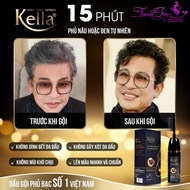 Dầu Gội Phủ Bạc Kella Chiết Xuất Thảo Dược Màu Đen Tự Nhiên 500ml [ New ]