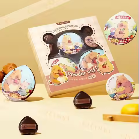 GECOMO Capybara Powder Puff Set Soft Skin-friendly Flocking Wet And Dry Dual-use Sponge Makeup Air C