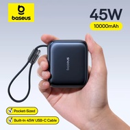 Baseus PicoGo AC22 45W Mini Power Bank 10000mAh Built-In USB-C Cable Pocket-Sized Smaller Fast Charg