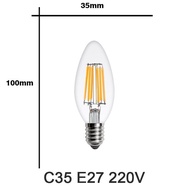 หลอดไฟไส้หลอด Led E27โคมไฟเอดิสันย้อนยุค220V E14หลอดไฟเอดิสัน Led วินเทจโคมระย้าแสงเทียนตกแต่งไฟก้อนกลม