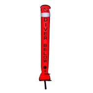 Scuba Diving SMB Surface MARKER ทุ่นสัญญาณหลอดและเทปสะท้อนแสงInflator