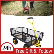 Supergoodsales Steel Garden Cart  900 Lbs Heavy Duty Wagon with Removable Mesh Sides to Convert into