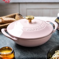 21CM 1L Enamel Pot Cast Iron Pot Household Multi functional Soup Pot Stewing Pot Non stick Pot