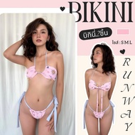 BIKINI RUNWAY Women's Sexy Swimsuit Pink With Tie Straps Cut-Out Figure Wear To Take Photos Availabl