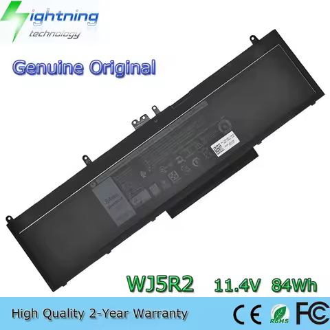 Genuine Original WJ5R2 11.4V 84Wh Laptop Battery for Dell Precision 15 M3510 Latitude E5570 4F5YV 45