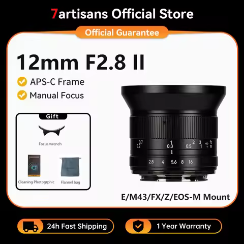 7artisans 12mm F2.8 Mark II MF APS-C Ultra Wide Angle Prime Lens For Sony E ZVE10 Fuji XF Canon EOS-