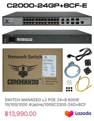 SWITCH MANAGED L2 POE 24+8 600W 10/100/1000 4Uplink/1000C2000-24G+8CF