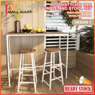 MallMart HP065 Stylish Bar Table Set (1 TABLE + 2 BAR STOOLS) Dining Table Kitchen Bar Furniture Din