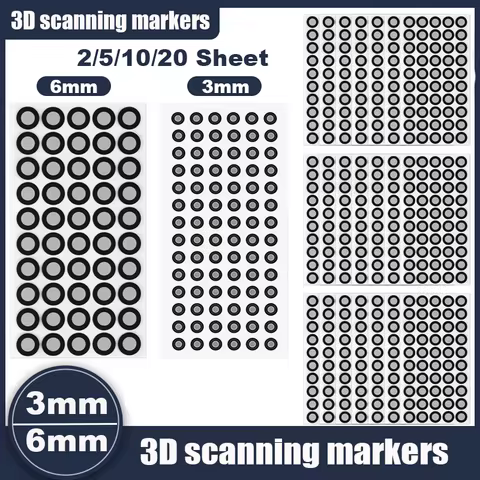 3/6mm 3D Scanning Marker 3D Tracking Dot Reference Point Markers Diffuse Reflection Markers for 3D S