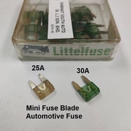 Littelfuse Mini Fuse Blade 25AMP 30AMP 32V 25A 30A Green Transparent Car Fuse