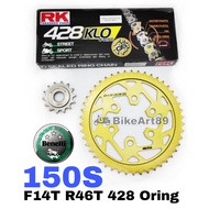 METTAL Sprocket RK Chain Benelli 150S Complete Set RK 428 KLO O-Ring Gold Chain F14T R46T Motor Accessories Benelli150s