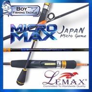 LEMAX MICRO MAX JAPAN MICRO GAME JMG SOLID CARBON SPINNING ROD 1 PIECE SECTION UL