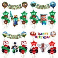Minecraft Rob Lesi Game Theme Balloon Set Children Birthday Party Decoration Decoration ZK6M