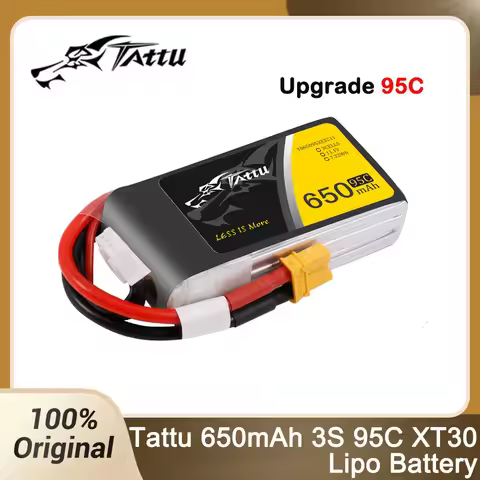 TATTU 650mAh 3S 95C LiPo Battery 11.1V With XT30 Plug For RC Helicopter Quadcopter FPV Racing Drone