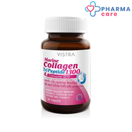 VISTRA Marine Collagen TriPeptide 1300 mg วิสทร้า มารีน คอลลาเจน ไตรเปปไทด์  30 เม็ด [Pharmacare]