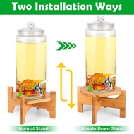Beverage Dispenser Wooden Bracket Beverage Glass Beverage Dispenser Kettle Container Bamboo Wood Hou