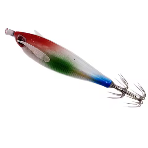 Luminous Silicone Wing Squid Jig Hook Fishing Wood Shrimp Lure TOTO Sutte Octopus Bait Squid Cuttlef