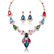 Alloy Jewellery Jewellery Set Crystal Necklace Earrings Set Daily Match and Wedding Jewellery Set Gi
