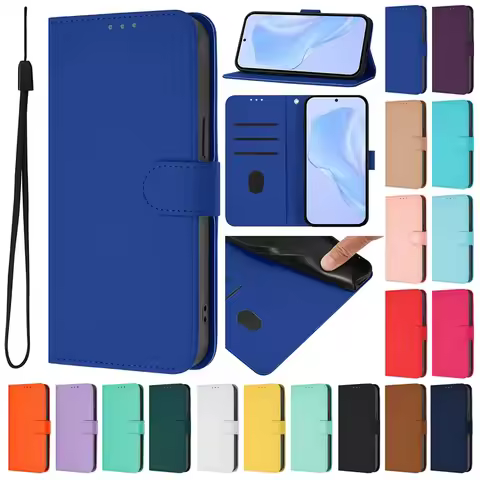 Classic Solid Color Leather Flip Case For Samsung Galaxy Xcover 7 6 Pro 5 4 4S G390 A320 A520 A6 A7 