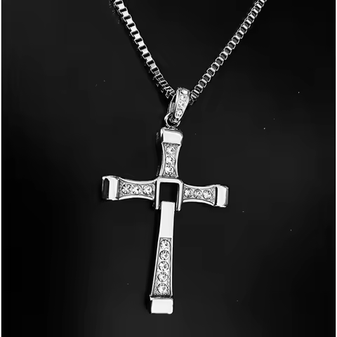 Dominic Toretto The Fast and The Furious Celebrity Vin Diesel Item Crystal Jesus Men Cross Pendant N
