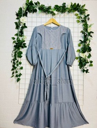 GAMIS AIRA POLO LINEN MIX BRUKAT/AIRA DRESS KIDS/GAMIS MUSLIM KEKINIAN/GAMIS VIRAL