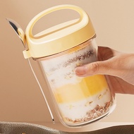 430ml Glass Oatmeal Breakfast Cereal Cup Yogurt Cereal Mug Food Bottle Container Jar With Lid Spoon 