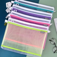 Translucent mesh file bag large format transparent file bag A4/B5 student office/A4 zippered file ba