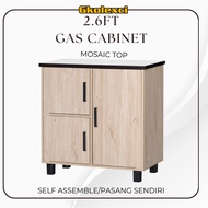 GKOLEXCI (DIY) MUJI Low Kitchen Cabinet 2.6ft Dapur Gas Cabinet Masak Rak Dapur Kabinet Almari Gas R