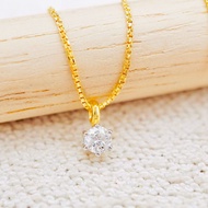 [PCPY JEWELRY] สร้อยคอพร้อมจี้เพชรGIA 0.23 กะรัต 💎 ทองคำแท้9K (ทอง37.5%) เพชรแท้ใบเซอร์GIA [9KPP761]
