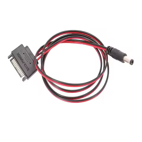 SATA Power To DC 5.5/2.5 5.5mm X 2.5mm Male Converter Adapter Power Supply Cable 12V 5A 20AWG Wire 1