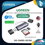 CR/2IN1 / UGREEN CM185 2-IN-1 USB-A 3.0 + TYPE-C USB-C 3.1 GEN 1 TO TF/SD 3.0 OTG CARD READER (UG-CM