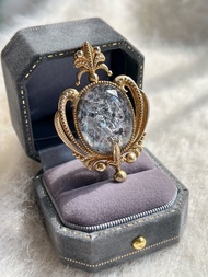 天然超七毒液黑紅母片 晶中晶鳶尾花宮廷吊墜