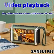 Vistas  SANSUI F53 Wireless Bluetooth Speaker 4.3-inch LED Display Radio Portable FM Radio TF Card S