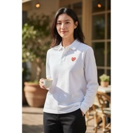(Embroidered Logo) Play Love CDG Long Sleeve Collar T-Shirt / Women's CDG Play Embroidered LogoPOLO 