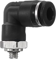 HARFINGTON Push to Connect Fittings Male Elbow 6mm Tube OD x 10-32 UNF Thread Plastic Quick Connect 